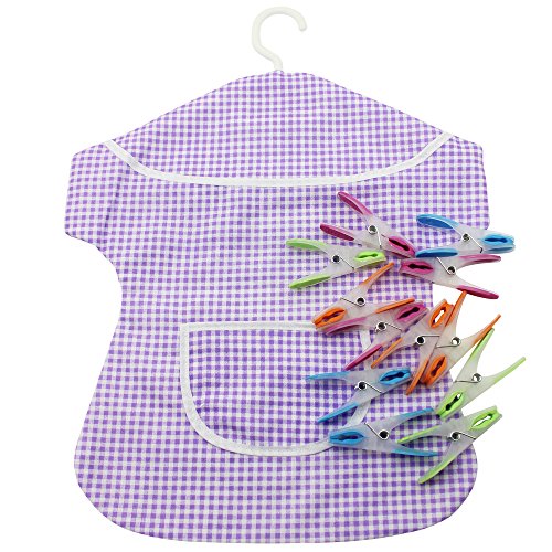COM-FOUR® Wäscheklammer-Kleid mit Bügel in verschiedenen Motiven und 12 Wäscheklammern mit Softgrip