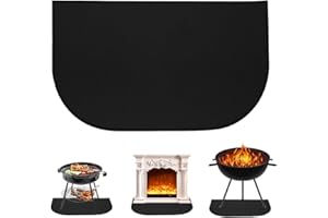 WDKXCN Tapis Anti Feu, Tapis Ignifuge Cheminée 80 x 50 CM, Tapis Poele a Bois, Tapis Résistants à la Chaleur, Tapis Barbecue Sol pour Barbecue, Camping, Soudage, Pelouse
