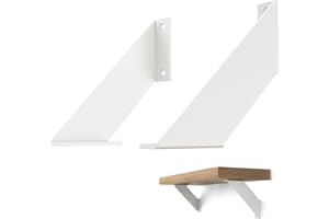 Chas Bete Regalhalterung Metall Schwerlast 90 Grad, 20cm Regalhalterung Weiß Regalwinkel Vintage 2 Stück