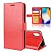 Produktbild iPhone XS Max Robuste Schutzhülle Phone Case Slim Wallet Style Flip Cover Hülle Kompatibel mit iPhone XS Max nur für iPhone XS Max Cover Red
