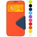 Produktbild Roar Handy Hülle für Samsung Galaxy J7 (2017), Handyhülle Orange, Schutzhülle Tasche Handytasche mit Sichtfenster, Magnet und Ständerfunktion