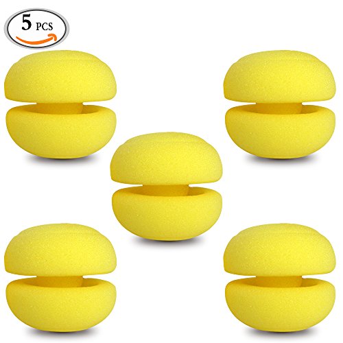 MLMSY Soft Sponge Roll Ball Hair Curlers Balls Hair Care Foam Hair Roller DIY Hair Styling Tools Salon Accessory Hairstyle Maker (yellow 5 Pcs)