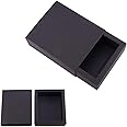 BENECREAT 20 Pack Kraft Paper Drawer Box Festival Gift Wrapping Boxes Soap Jewelry Candy Weeding Party Favors Gift Packaging Boxes - Black (5X4.25X1.65) Size 5 (5x4.25x1.65") Black - 5x4.25x1.65"