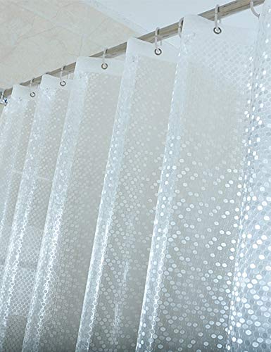 KLFSN Mildew Resistant Simple Shower Curtains Waterproof Thicker Transparent Bathroom Curtains Small Dots Pattern Bathroom Curtain (Multiple/Size Optional) Household