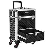 Mühelose Bewegung - Mit 4 lautlosen Universalrollen, die abnehmbar sind, ist der Rollkoffer leicht um 360° drehbar und lässt sich einfach nach allen erwünschten Richtungen bewegen; verstärkter Teleskopgriff in Sechseck geformt, kann auch mit einem Klettverschlussband befestigt werden, sorgt für eine stabilere Benutzung; Tragegriff in geschwungener Form aus ABS fühlt sich angenehm beim Tragen an
