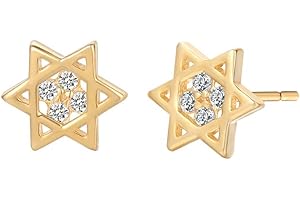 CHANDLER Small Magen Star of David Hexagram Geometric Stud Earrings for Women Israel Ethnic Faith Jewish Jewelry Gifts for Girls