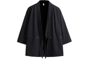 Seidarise Men's Kimono Japanese Traditional Clothing, Noragi Jacket, Yukata Jacket, Haori