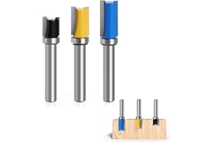 VULEVIRTUE 3 Stück Bündigfräser 8mm,Kopierfräser 8mm,Kopierfräser Router Bit,Kopierfräser 8mm Schaft,für Trimm Carving Tool