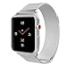 Produktbild TiMOVO Armband Passt zu Apple Watch 38mm 40mm Series 4/3/2/1, Milanaise Edelstahl Replacement Uhrenarmband Erstatzband mit Magnet-Verschluss und Metallschließe - Silber