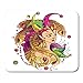 Produktbild AOCCK Gaming Mauspads, Gaming Mouse Pad Girl Face in Clown Cap Outline Golden Peacock Feathers Ornate 11.8"x 9.8" Decor Office Nonslip Rubber Backing Mousepad Mouse Mat