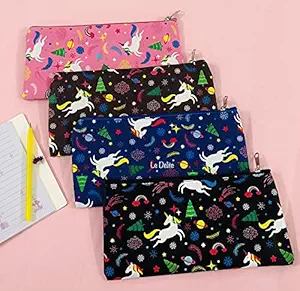 Le Delite Unicorn Pencil Box Pouch Makeup /Cartoon Pig /Stationary case Kids Birthday Return Gifts Party / Fur Box Multi Utility, kanjak Navratri Christmas Party Supplies Bulk Price Gifts (12 Piece)