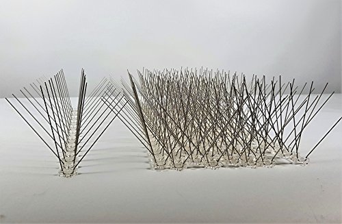 10 Stück (5 m) Taubenabwehr, 4 Reihen Spikes auf 50 cm Polycarbonatleiste, Taubenspikes, Vogelabwehr - DIREKT VOM HERSTELLER