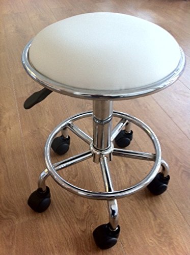 Beauty Salon Supplies Therapist Stool for Beauty Nails Salons Tattoo Spa Cutting - White
