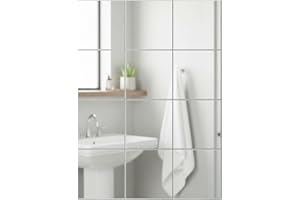 ‎LISSEK LISSEK 16er Set Spiegelfliesen Klebespiegel Spiegelkacheln 20 x 20cm 16-TLG. Spiegel Set