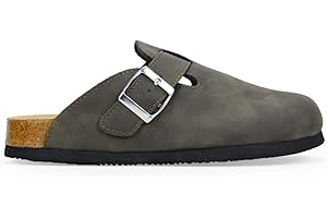 BOSANOVA Zuecos Destalonados Planos confeccionados con Detalle de Tira con Hebilla Ajustable y Suela Bio de Corcho de 2.7cm. Sin Cierre. Plantilla Confort. Calzado para Mujer