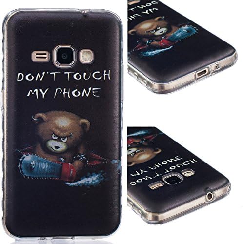 Silicone Case for Samsung Galaxy J5 2016, GrandEver Soft TPU Bumper Shell Cute Bear Pattern Design Case Cover Rubber Gel Skin Hull for Samsung Galaxy J5 2016 Silicone Cover Transparent Clear Cell Phone Back Cover Protective Shell for Samsung Galaxy J5 2016 -- Don't Touch My Phone