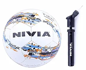 Nivia latex Trainer Football Combo Size 5, White and Nivia Double Action Ball Air Pump