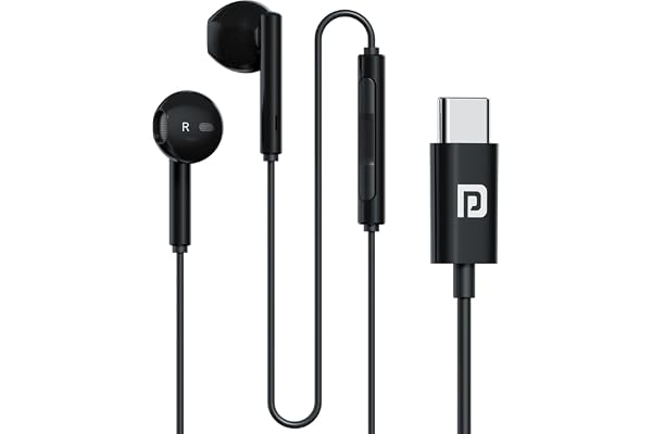 Portronics Conch Theta C in Ear Type C Wired Earphones with in Line HD Mic, Powerful Audio, 14.2mm Driver, Unique Earbuds Des