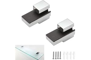 AWEN 2 Piezas Soporte De Estante Ajustable de Vidrio Soporte Pelicano Regulable de Aleación de Zinc Soporte de Madera Pared Montaje, Espesor 3-22mm