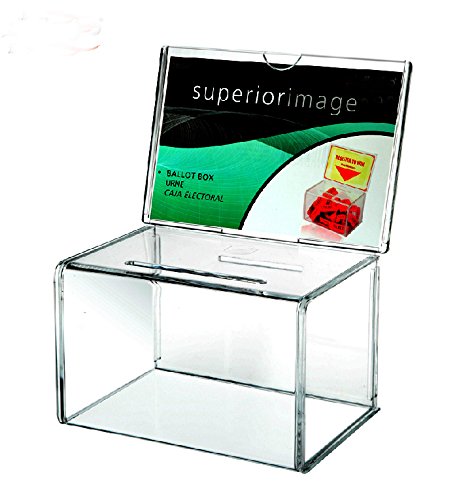 Umei encimera del acrílico cajas sin Keylock para rifa, boleta y sugestión