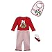 Starting Out Christmas Tree 4-Piece Bodysuit, Leggings, Socks and Bib Set, 3M