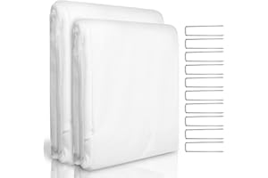 WISD Garden Fleece Frost Protection - 60gsm Horticultural Fleece Winter Plant Covers with 10 U-Shaped Ground Pegs - Reusable Frost Blanket for Outdoor Garden Plants in Cold Weather (White, 2x5m)