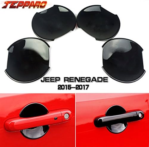 ABS jepparo Door Handle Chrome Insert Outer 4 Pieces black