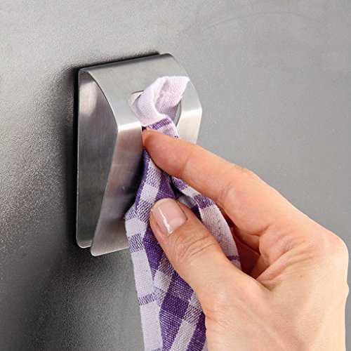 Fackelmann 61452 Klebeklemmhaken, Handtuchhalter, 5 cm, edelstahl - 2