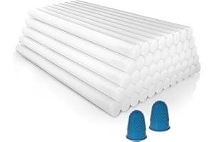 AUTUTER Heißklebestifte,48 Stück Heißklebesticks 11mm X 200mm Heissklebepistole Klebesticks Diy Heißklebepistole Sticks Mit 2 Fingerschutzkappen Schnelltrocknend Klebestifte für Heißklebepistole
