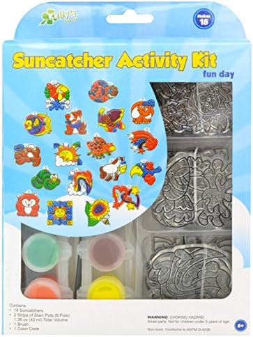 New Image Group Suncatcher Group Activity Kit-Fun Animals 18/Pkg, Other, Multicoloured, 6.19 x 18.51 x 25.08 cm