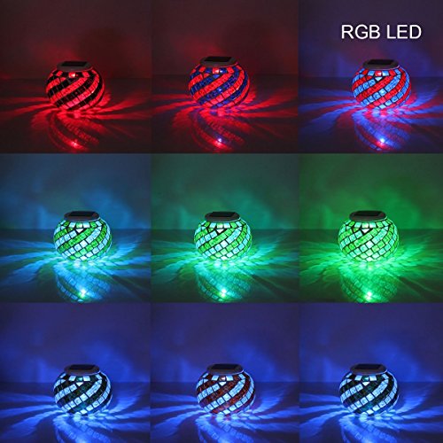 Signstek RGB Farbwechsel LED Solarlampe Tischleuchte Nachtlicht Garten-Licht Lichtsteuerfunktion (Blau) - 7