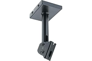 K&M 24496 Support de plafond pour boîtes en acier Noir - pivotant latéralement - inclinaison jusqu'à 45 degrés - charge jusqu'à 25 kg