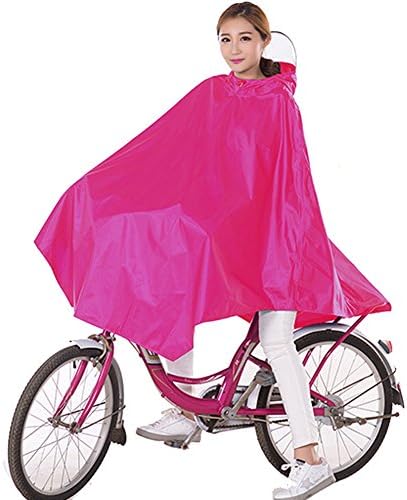 Women's Hooded Rain Poncho, Rain Breathable Raincoat Waterproof with Reflective Band Long Bike Bicycle Rain Poncho for Bike Rain Cover, pink