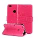 Produktbild Huawei P8 Lite 2017 Hülle, Huawei P8 Lite 2017 Schutzhülle, Alfort Carving Lederhülle Fashion Design Premium PU Leder Hohe Qualität Tasche Case Cover Kasten Abdeckung Wallet für Huawei P8 Lite 2017 5.2" Smartphone Funktion Standfunktion Unterstützte Telefone und Magnetverschluss mit Schmetterling ( Rote )