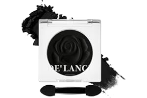 DE'LANCI, ombretto smoky nero unico opaco nero gotico altamente pigmentato, a lunga tenuta, liscio, per trucco festa di Halloween e trucco gotico, vegan#01