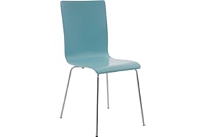 ‎CLP CLP Besucherstuhl Pepe I Ergonomisch Geformter Lehnstuhl Mit Holzsitz I Stabiles Metallgestell I Komfort Und Stil Mit Robuster Konstruktion, Farbe:hellblau