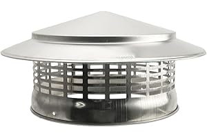 YushengTai Copertura per camino, 200 mm, copertura per camino, in acciaio inox, copertura per canna fumaria, protezione per uccelli, cappa aspirante, copertura dell'aria di scarico (200 mm)