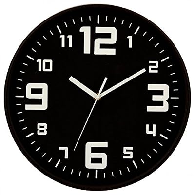 Atmosphera Horloge pendule murale silencieuse - Diamètre 30 cm - Coloris NOIR