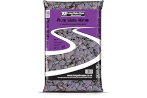 Suregreen Plum Slate Chippings | 40mm | 20kg | Aggregates, Garden Pebbles, Garden Chippings, Driveway Stones/Sealer