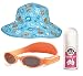 BabyBanz Beach pack, Babybanz Orange sunglasses, Aqua UV Bucket Hat, Sun Sense SPF50+ sunscreen 0 - 2 years