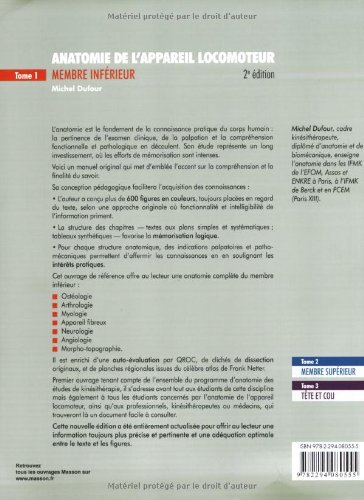 Anatomie de l'appareil locomoteur-Tome 1: Membre inférieur
