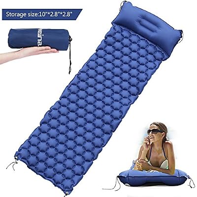 WEINAS Matelas de Camping Autogonflant avec Taie d'Oreiller, WEINAS Tapis Ultraléger et Pratique pour Camping,Randonnée,Voyage, Plage,Tente