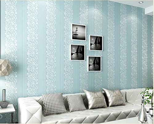 GK-Simple European style wall warm decorationSimple modern bedroom non-woven cloth solid color embossed stripes wallpaper , pink