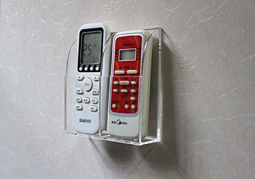 2 Fächer - Fernbedienung Wandhalterung, Klimaanlage , Heizung, TV-Boxen, Stereo für Hotels / Wasser Bar / Zimmer, umweltfreundliche Materialien Acryl TV-Fernbedienung Aufbewahrungsbox, transparent