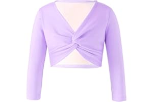 YUUMIN Enfant Fille Boléro De Danse Classique Cache-Coeur Cardigan Cape Gymnastique Haut Court Ballet Latine Sweat-Shirt À Manches Longues Dancewear 5-16 Ans