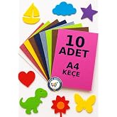 Ke&ccedil;e A4 Renkli Ke&ccedil;e Karışık 10 Lu 1 Pakette Farklı Renk 10 Adet