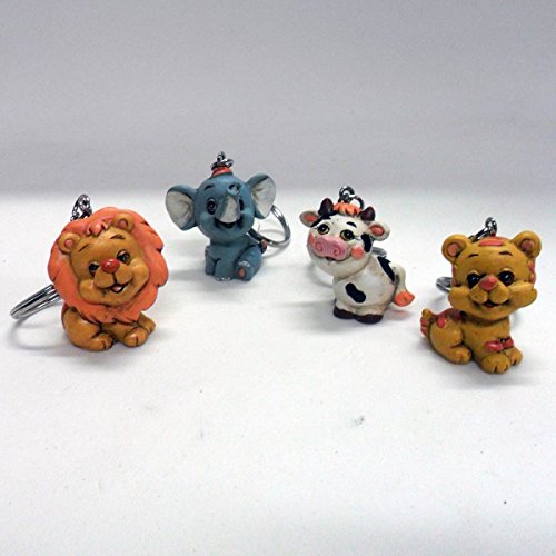 Bomboniere (24 bomboniere) Portachiavi con animaletti in resina