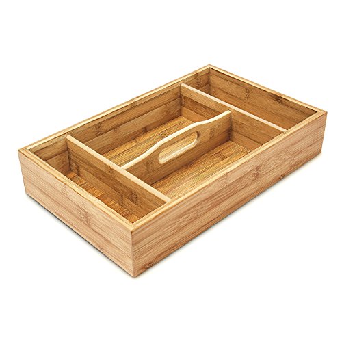 Relaxdays Bandeja para Cubiertos, Madera, marrón