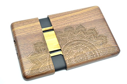 RoseFlower® Amazon Kindle Paperwhite (15cm (6″) Holz Hülle – Walnuss Halb Große Mandala Blume – Natürliche Handgemachte Bambus / Holz Schutzhülle mit Kostenlose Displayschutzfolie für Alle Kindle Paperwhite Generation - 4