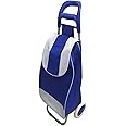 ECVV Shopping Trolley with Wheels | Portable & Foldable Utility Trolley Bag | Supermarket Grocery Trolley, Durable, Back Pocket, Removable Bag